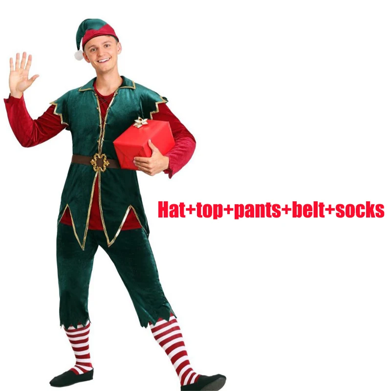 Kerst Kerstman Kostuum Outfits Pak Volwassenen Heren Dames Cosplay Xmas Party Fancy Dress Kleding Set Women,2XL