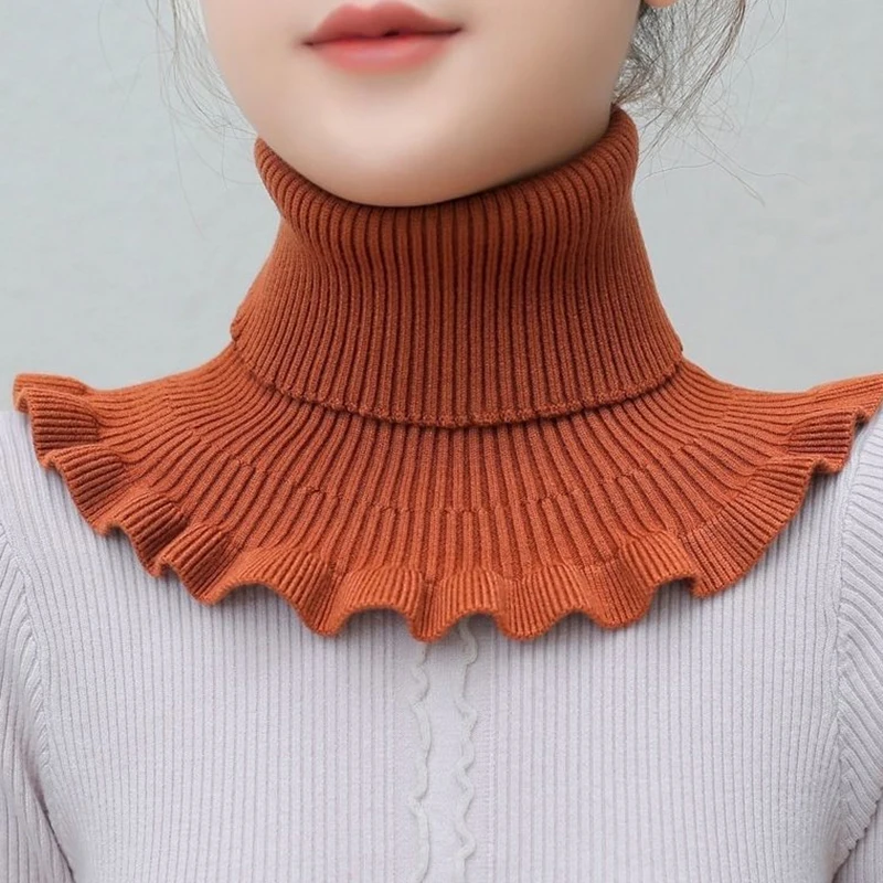 Women Wool Collar Warm Knitted Collar Scarf Women Turtleneck Knitted False Fake Collar Detachable Scarf Warm Winter Windproof Wrap Ruffles, magnetic screwdriver bit holder, women wool collar