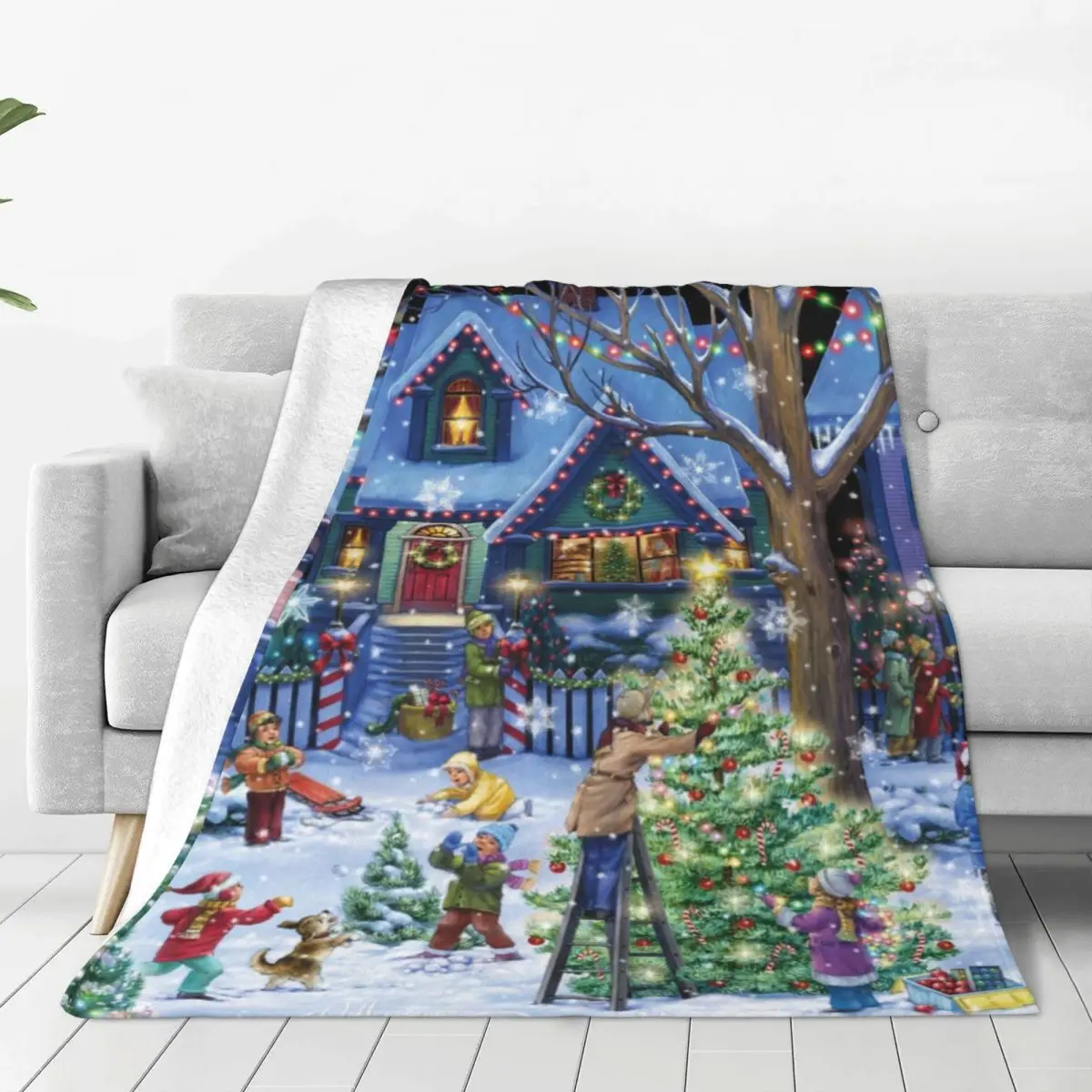 

Decorating For Christmas Super Soft Blanket Winter Snowman Holiday Throw Blanket Winter Funny Flannel Bedspread Sofa Bed Cover