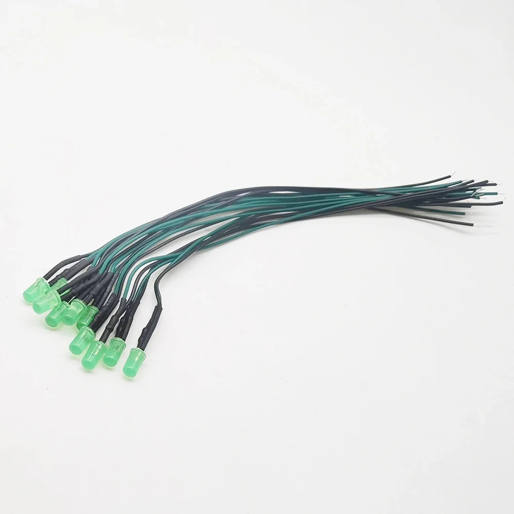 Description Picture 5 of item12V 5mm LED Diode Kit Red Green Blue Yellow white Prewired 5 9 12 V Diffused Light Emitting Indicator