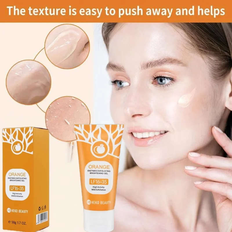 Orange Enzymes Exfoliating Gel For Face & Body | 1.7oz Gentle Scrub With Deep Cleansing & Blackhead Removal