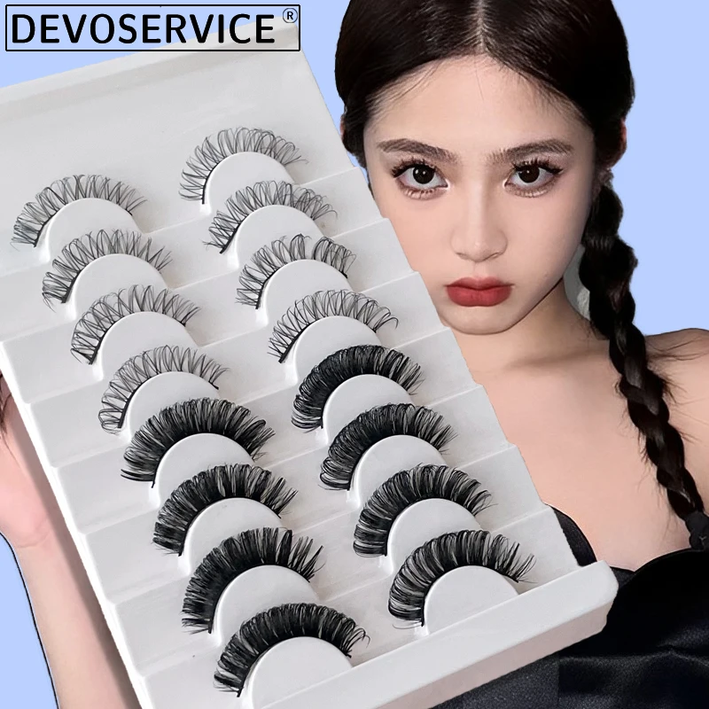 

8 Pairs 3D False Eyelashes Natural Daily Appointments Fake Lashes Wispy Thick Long Eyelash Makeup Faux Mink Cils Maquiagem