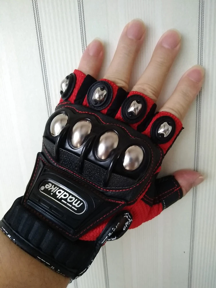 Tactical Gloves Steel Safety Outdoor Cycling Equipment Brass Knuckle Motorcycle Powersports Racing Bicycle Self Defence For Man 5