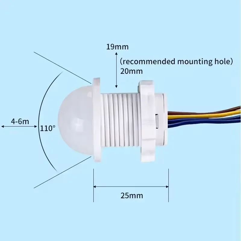 Motion Sensor Light Switch PIR Sensor Smart Detection Switch 85-265V For Ceiling Bulbs Corridors Bathrooms Basement Stair Light