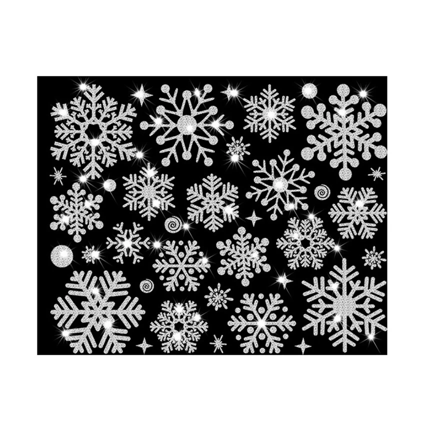 New Year Christmas Glitter Snowflake Wall and Window Stickers, wall stickers,window stickers