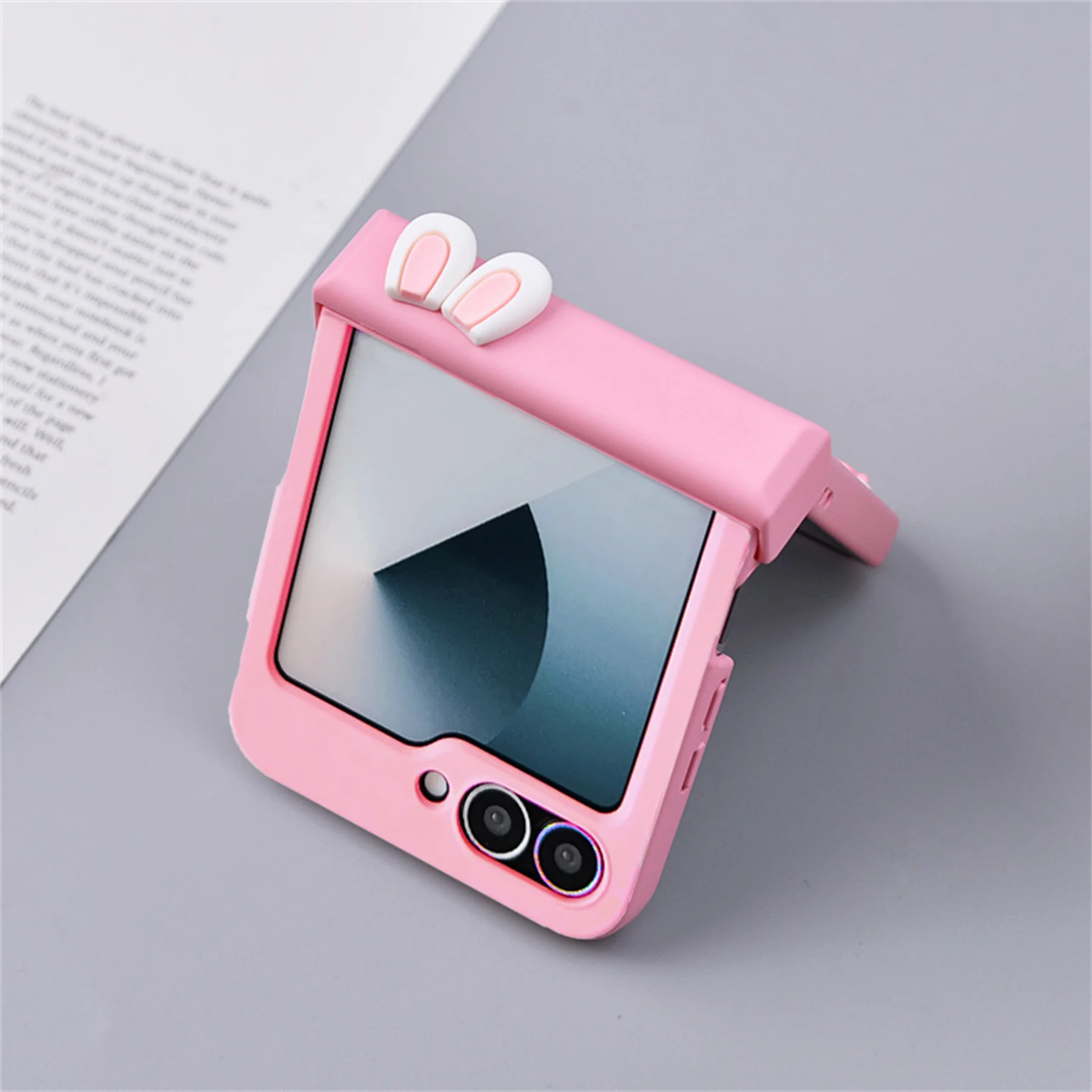 Charming Korean Bunny Ears & Cat Claw Case with Portable Rope