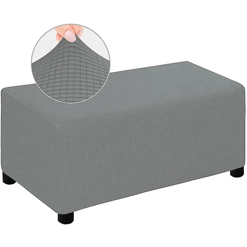 thumbnail image 1 of Reposapiés elástico personalizado duradero de Jacquard de 4 tamaños, cubierta otomana, taburete de almacenamiento plegable, Protector de muebles, funda rectangular, 1 of 5