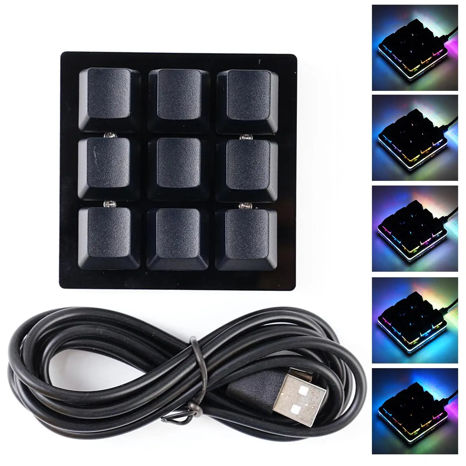 Compact USB Custom Mechanical Keyboard with Programmable Macro Keypad for Gaming and Productivity