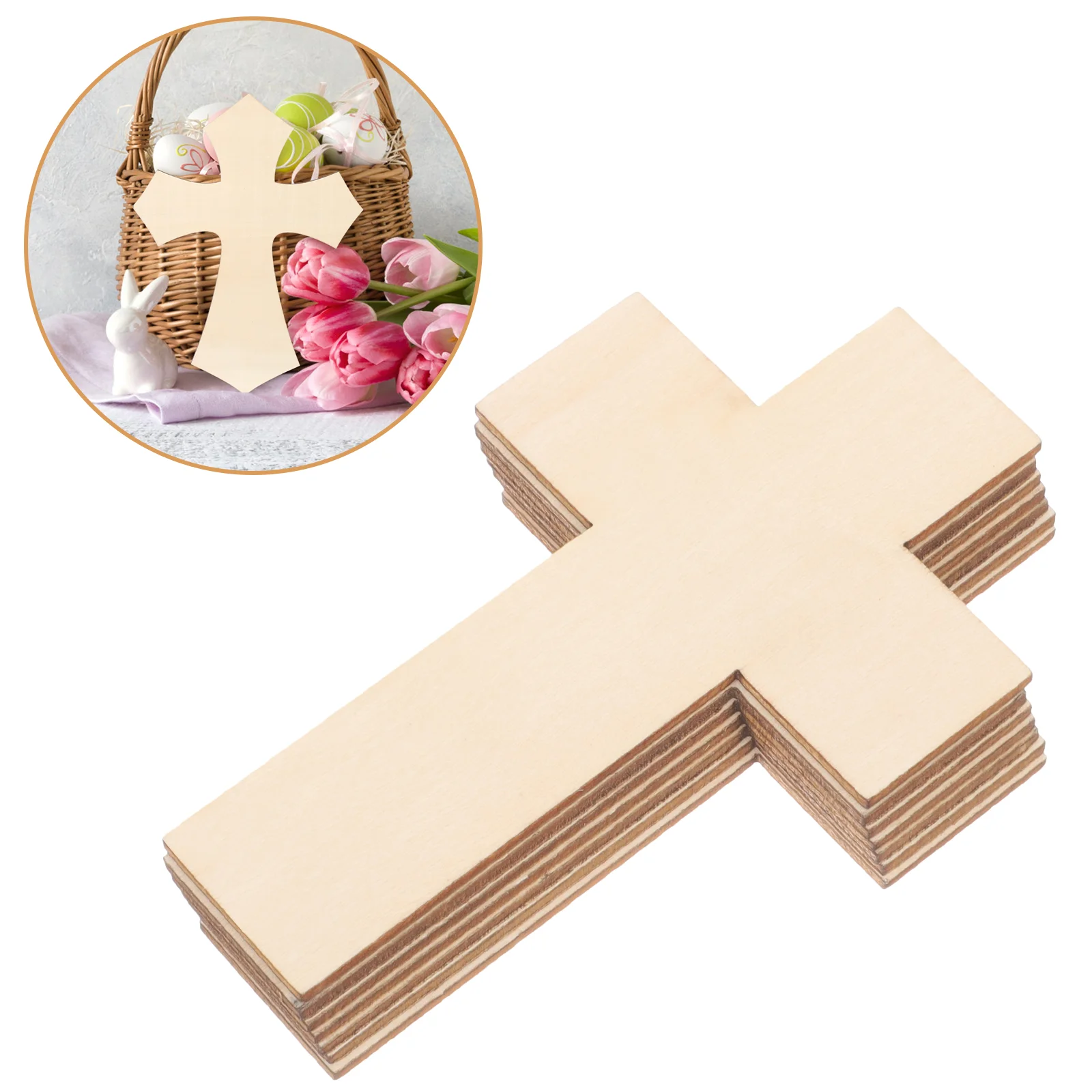 

Wooden Cross Shapes Ornaments For Crafts School Church Craft DIY Painted Tools Wooden Crafts Unfinished Cross 11X7X0.3CM
