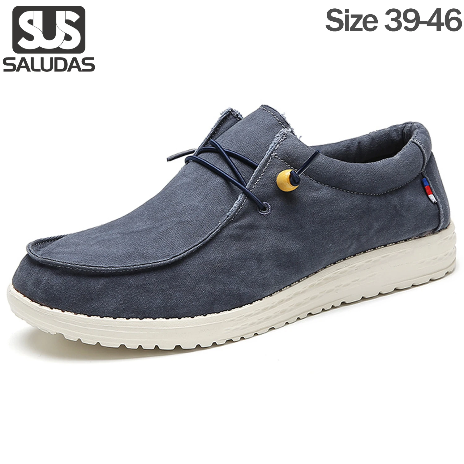 SALUDAS Summer Men Canvas Boat Shoes Outdoor Lightweight Convertible