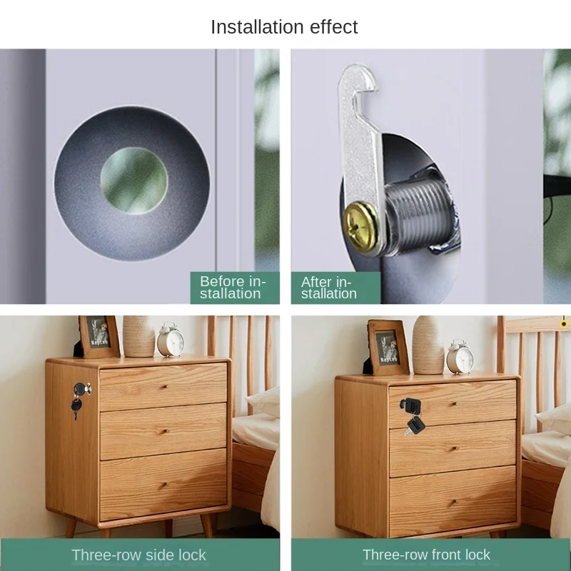 Cabinet Door and Drawer Lock 16/20/25/30mm 2 Keys Safe Cam Lock Office Door Cabinet Box Cupboard Lock Letter Wardrobe Safety Drawer Locker cylinder lock