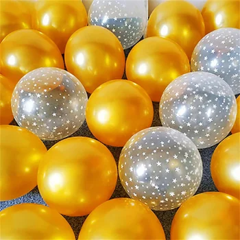 20PCS/PACK Ink Blue Metal Sky Star Latex Balloon Set Birthday Theme Party Decoration Wedding 2