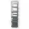 Portable Closet Wardrobe Clothes Rack Storage Organizer With Shelf Blue 53" 5