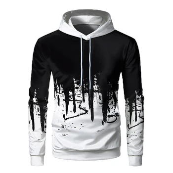 Men's Sweater New Outdoor Sports Digital 3D Printed Hooded Sweater Couple Baseball Suit Loose Male Clothing Fashion Casual Top