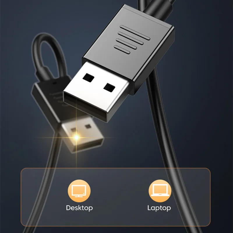 3M Long USB Wired Headphones In-ear Earphones With Mic USB-A Cable Handsfree Headset Gaming USB Earbuds For Desktop Laptop PC 5