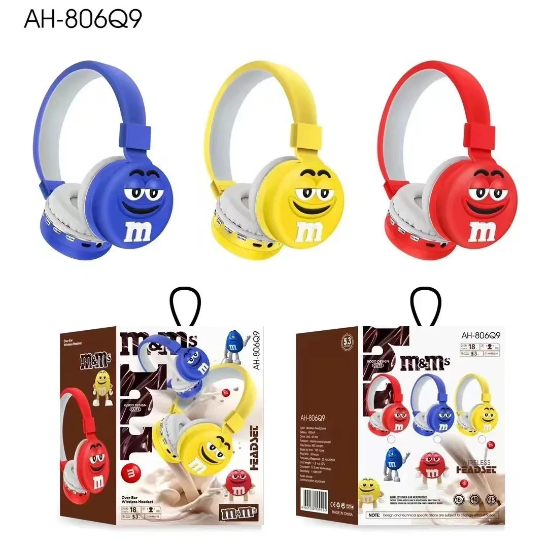 Disney Stitch Wireless Bluetooth Headphones AH-806, Foldable HIFI Stereo w/Mic, Anime Cartoon Design, Birthday Gift for Kids 3