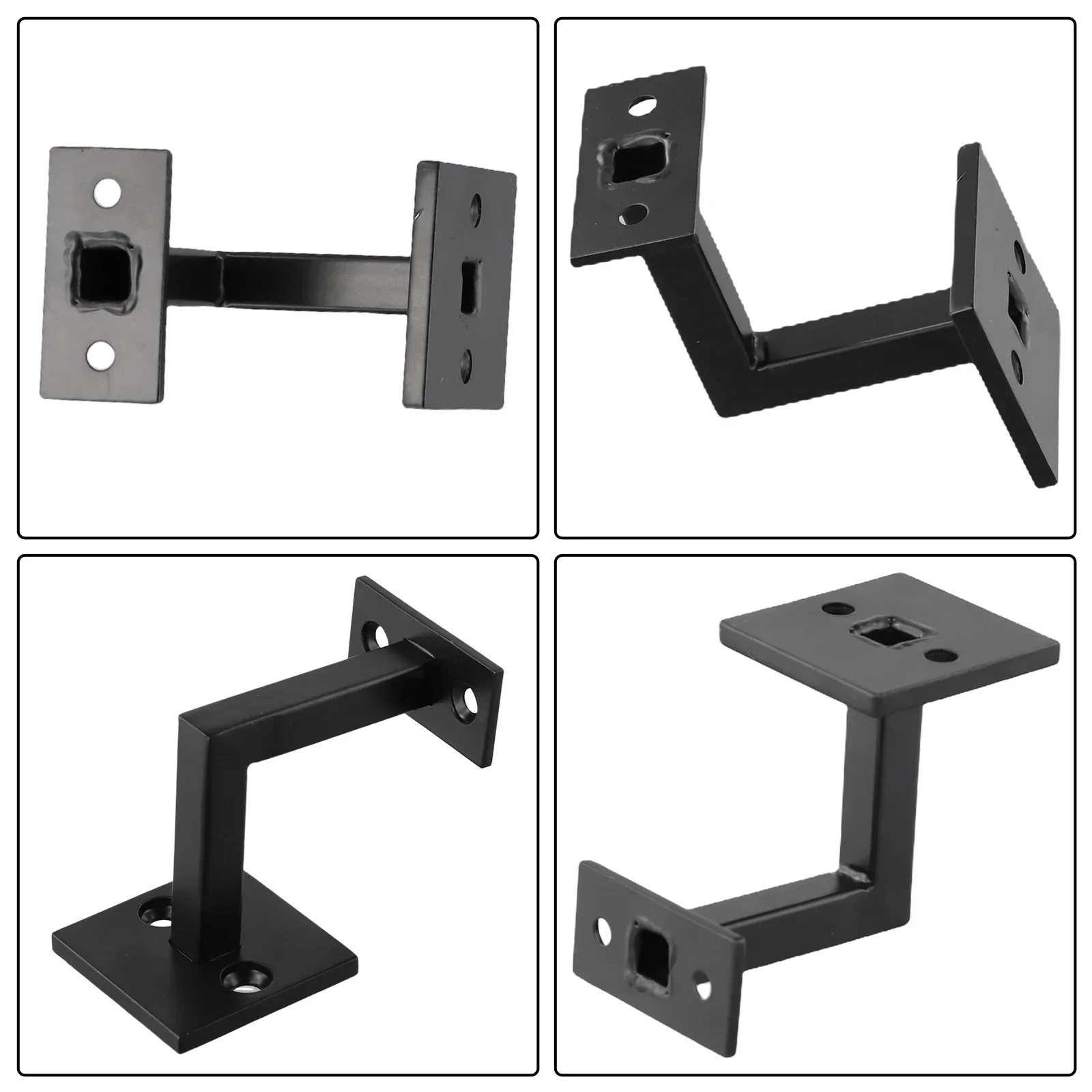 Sleek Black Stainless Steel Handrail Bracket - Durable with Perfect Dimensions
