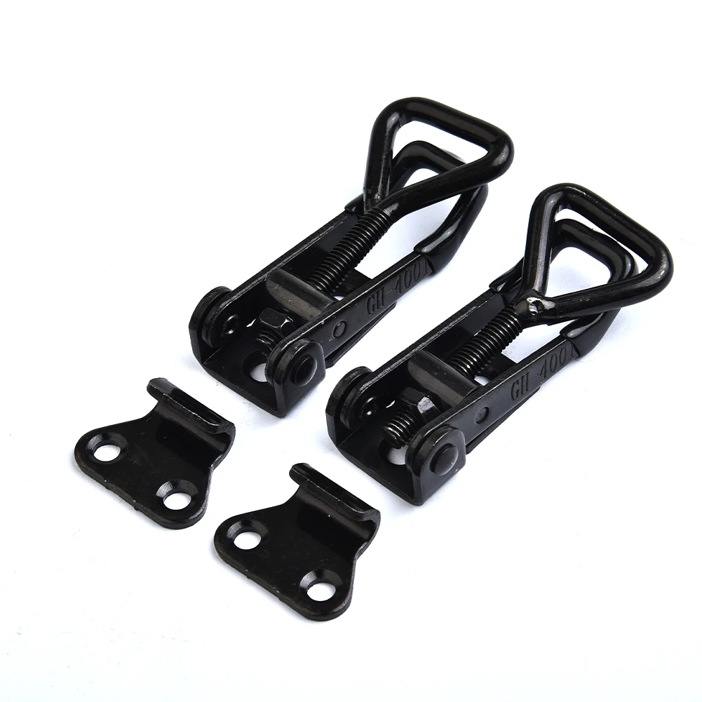 

2/4pcs Toggle Clamp High Carbon Steel GH-4001 Latch Type Quick Fixture 220lbs For Box Cabinet Door Vehicles Locker Hand Tool