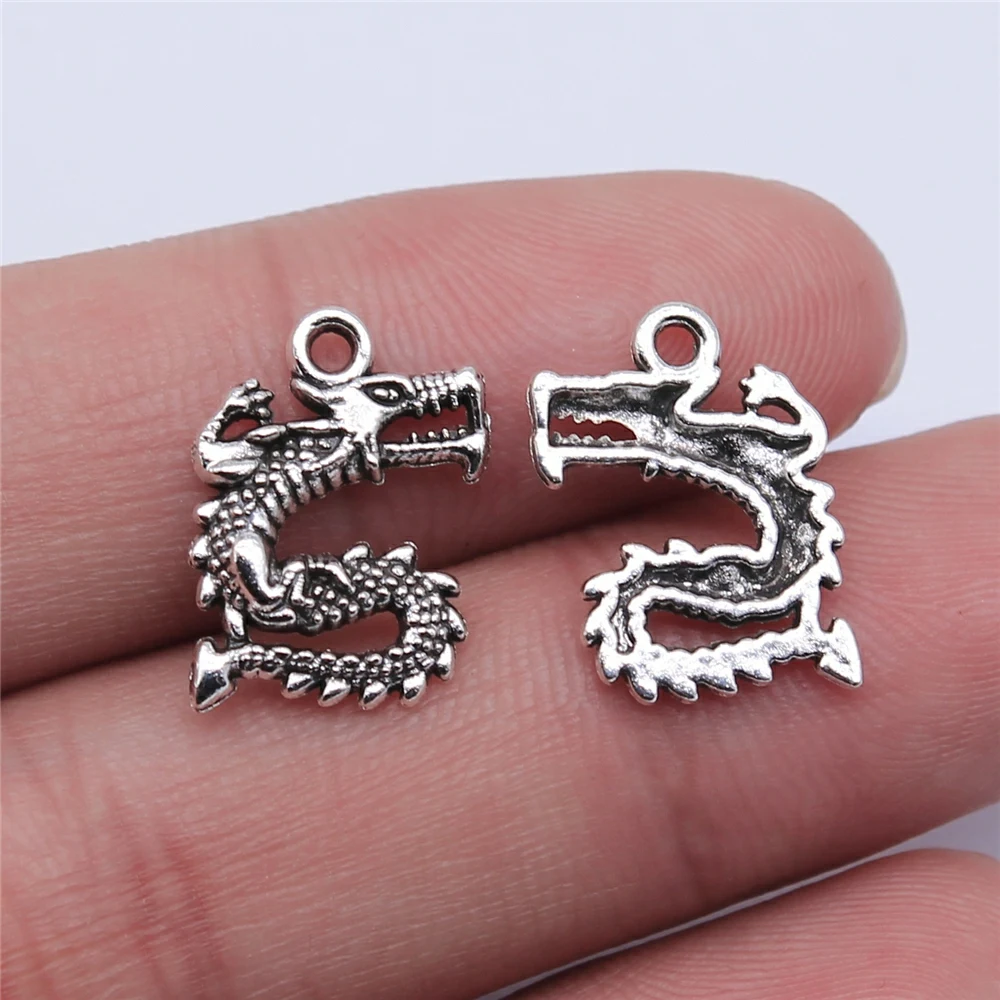 WYSIWYG-17x13mm 골동품 골드 컬러 골동품 실버 컬러 드래곤 매력 보석..