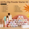 48 Colors Brown Pink Purple Glitter Shades Dipping Powder with Dip Liquid Set & Essential Manicure Tools for Nail Art Design 3