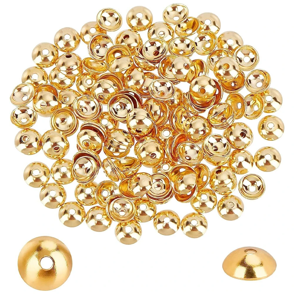 50 Stück Edelstahl Hohl perle End kappen Abstand halter für Armband Halskette Schmuck Herstellung Komponenten DIY Zubehör Großhandel