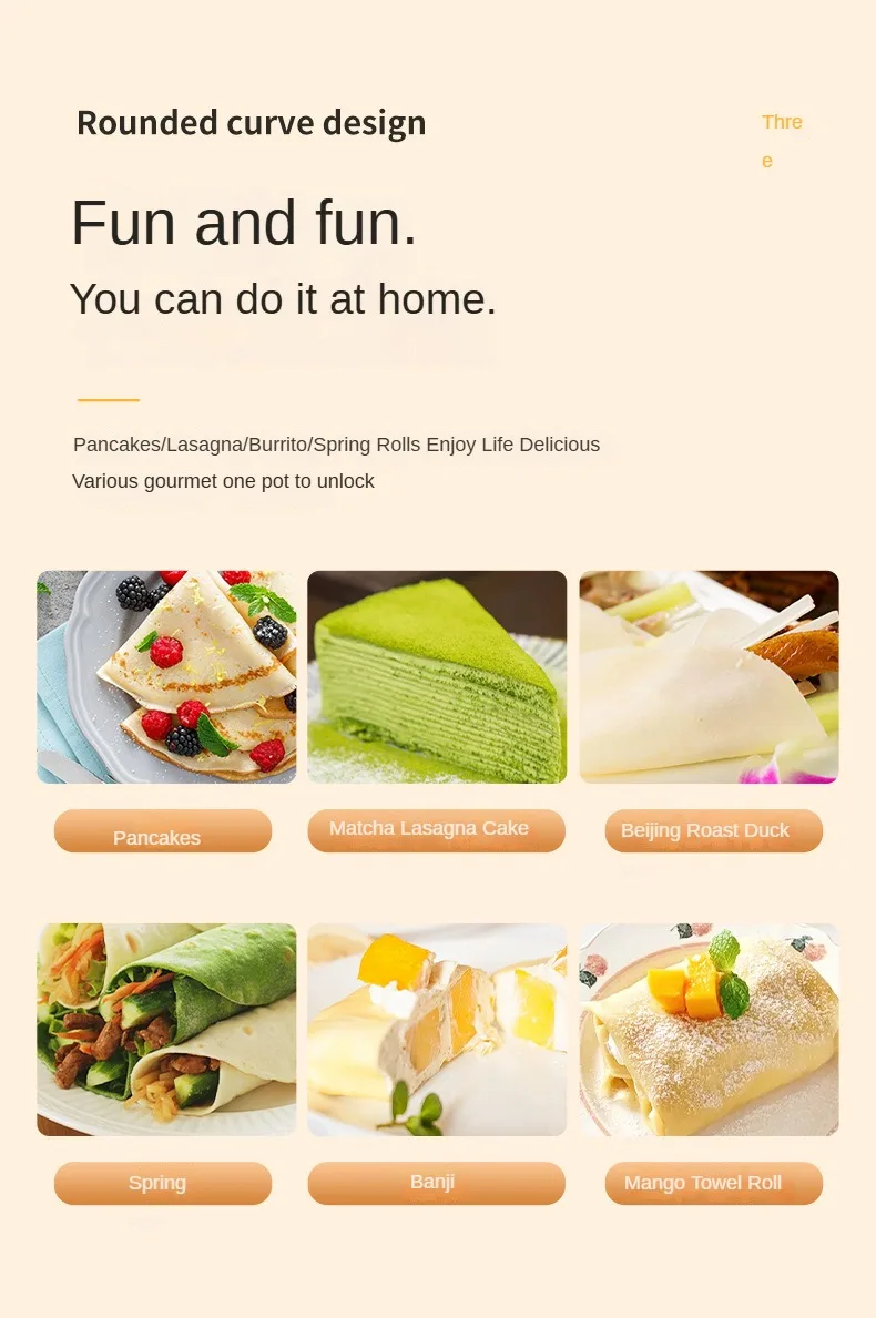 Description Picture 6 of itemElectric Crepe Maker Non-Stick Cooking Surface Electric cake pan Baking Pan single-sided heating small pancake machine