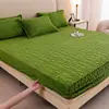 WOSTAR Soft warm coral fleece fitted sheet elastic mattress cover winter plush bed linen 2people luxury double bed king size 150 2