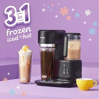 Coffee 3-in-1 Single-Serve Iced and Hot Coffee/Tea Maker with Blender with Reusable Filter, Scoop, Recipe Book, 2 Tumblers, 2