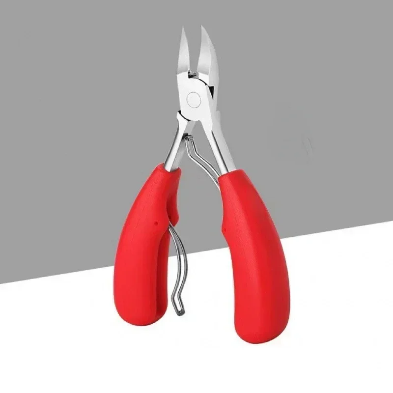 Nail Clipper Stainless Steel Nail Groove Pliers Bent Nose Plier Dead Skin Clipper Rubber Handle Onychomycosis Ingrowing