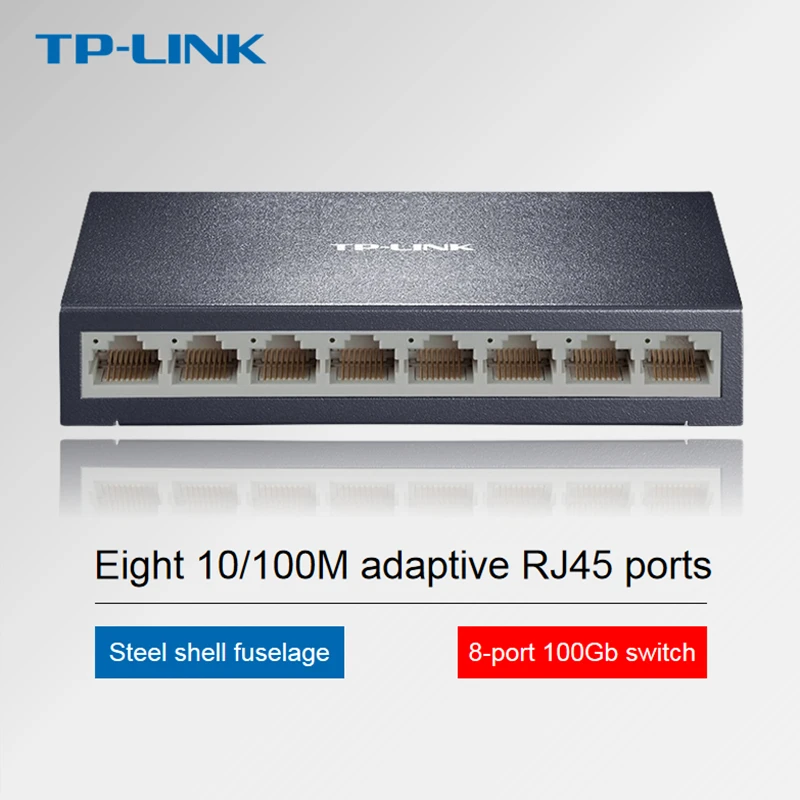 

TP-LINK 8-port 100M Switch TL-SF1008D Monitoring Network Cable Splitter Splitter Metal Body Network Switch Tp-link