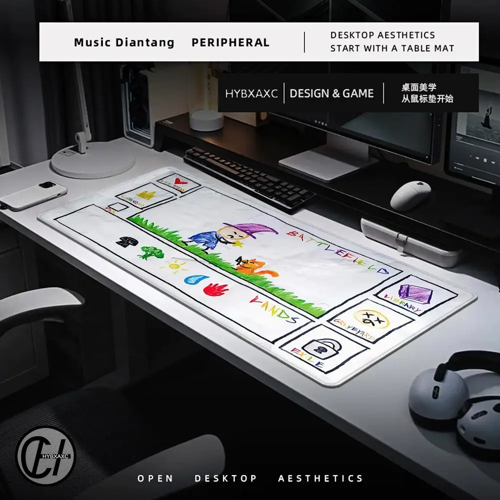 Durable Rubber XL Game Mat - Magic-Inspired Design for Cardboard Board Games