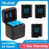 TELESIN Battery For GoPro Hero 12 11 10 9 1750 mAh Battery 3 Ways Fast Charger Box TF Card Storage For GoPro Hero Accessories 1