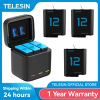 TELESIN Battery For GoPro Hero 12 11 10 9 1750 mAh Battery 3 Ways Fast Charger Box TF Card Storage For GoPro Hero Accessories 1