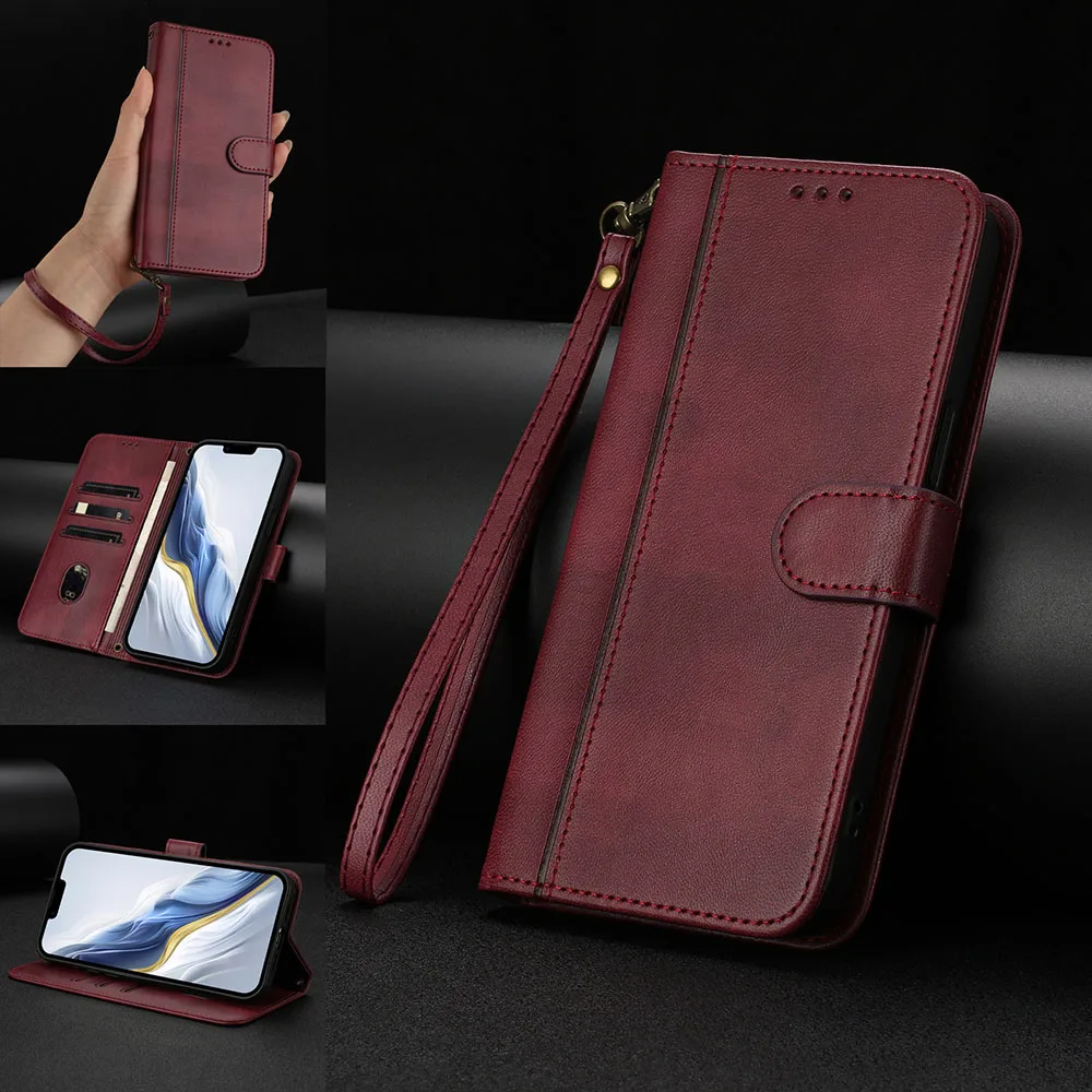 Leather Wallet Flip Case - Stylish Back Cover