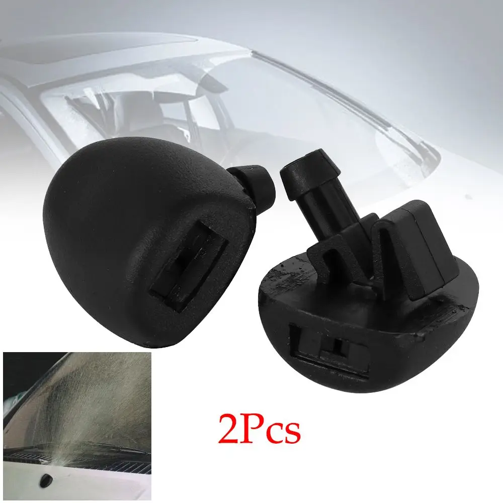 2Pcs Black Vehicle Front Car Supplies Spruzzatore D'Acqua Jet Washer Ugello Tergicristallo Per Peugeot 407 206 207