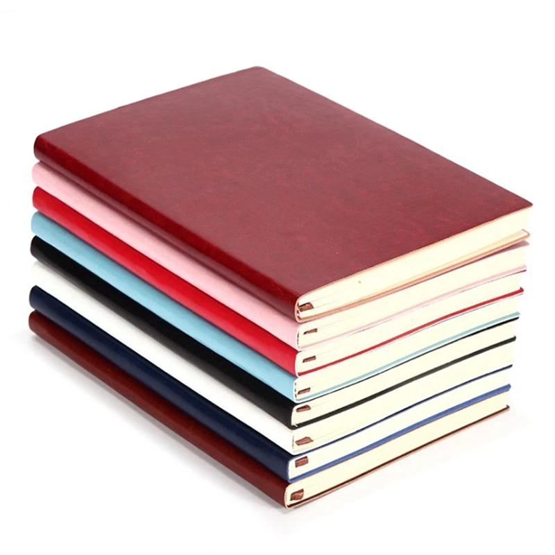 

5X 6 Color Random Soft Cover PU Leather Notebook Writing Journal 100 Page Lined Diary Book
