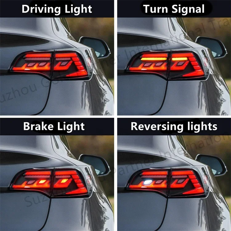 Car Styling Tail Lamp For Tesla Model 3 Model Y-LED Dynamic Signal DRL Brake Reverse LED Tail Lights