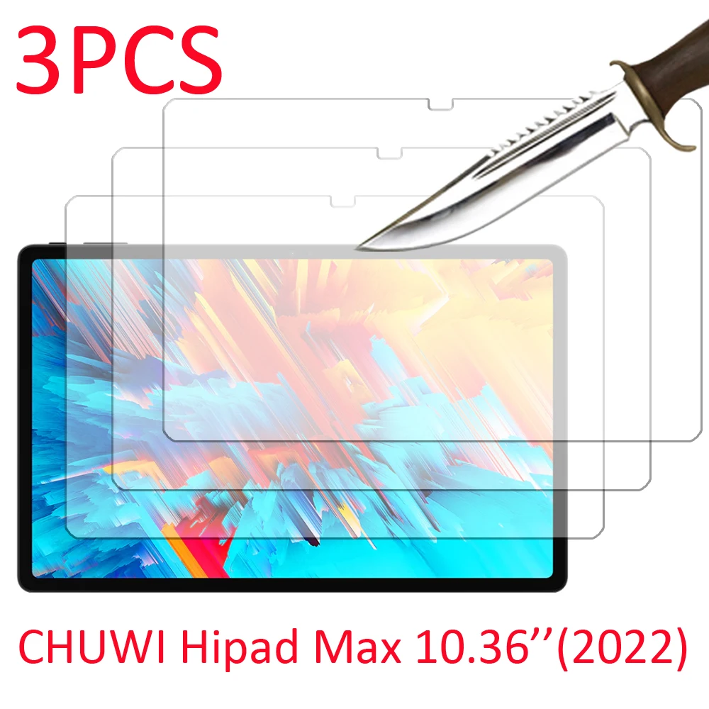 Protetor de Tela de Vidro Temperado para Chuwi Hipad Max Filme de Tablet Protetor hd Anti-risco 10.36 Pacotes 2023