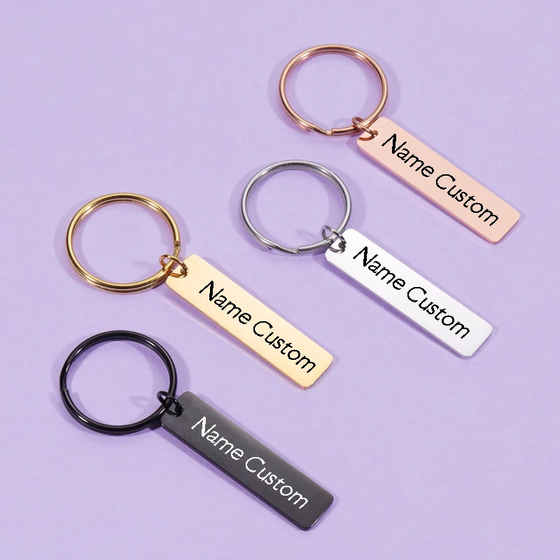 Stainless Steel Personalised Aluminium Keyrings Rumnvnty 1pc