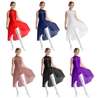 Girls Figure Skating Dance Dress Sleeveless Sparkly Rhinestone Liturgical Lyrical Contemporary Ballroom Modern Dresses Maxi Gown - Image 6