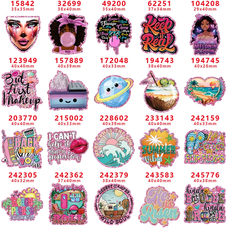 

Принадлежности для рукоделия «сделай сам», аксессуары для шитья, форма из розового блестящего акрилового плоского смола с мультяшным принтом, 10 шт. GT-F-15842