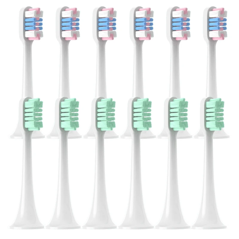thumbnail image 1 of 10/12 piezas de repuesto para cabezales de cepillo de dientes eléctrico sónico XIAOMI T300/500/700, boquillas de cerdas suaves DuPont, envasado al vacío, 1 of 5
