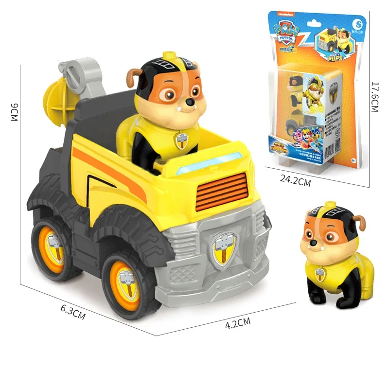 Pat Patrol Anime Toys Superpower Car Paw Patrol Building Blocks Pull-Back Vehicle Chase Skye Marshall Rubble Kids Birthday Gifts