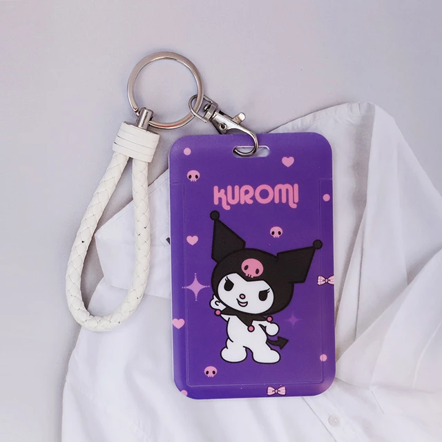 Sanrio Kuromi ID Badge Holder Lanyard w/Rubber Pendant and