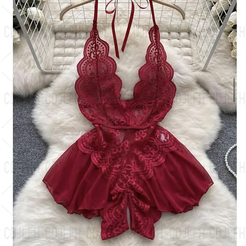 

Sexy Sleeveless Backless Mini Dress Women 2023 Y2k Summer Bodycon Elegant Outfits Ladies Perspective Party Club Lace Nightdress