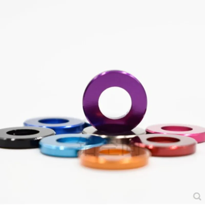 Aluminum Flat Gasket 10pcs/lot M3 M4 M5 M6 M8 M10 Anodized Corlorful Aluminum Flat Gasket washer for RC part