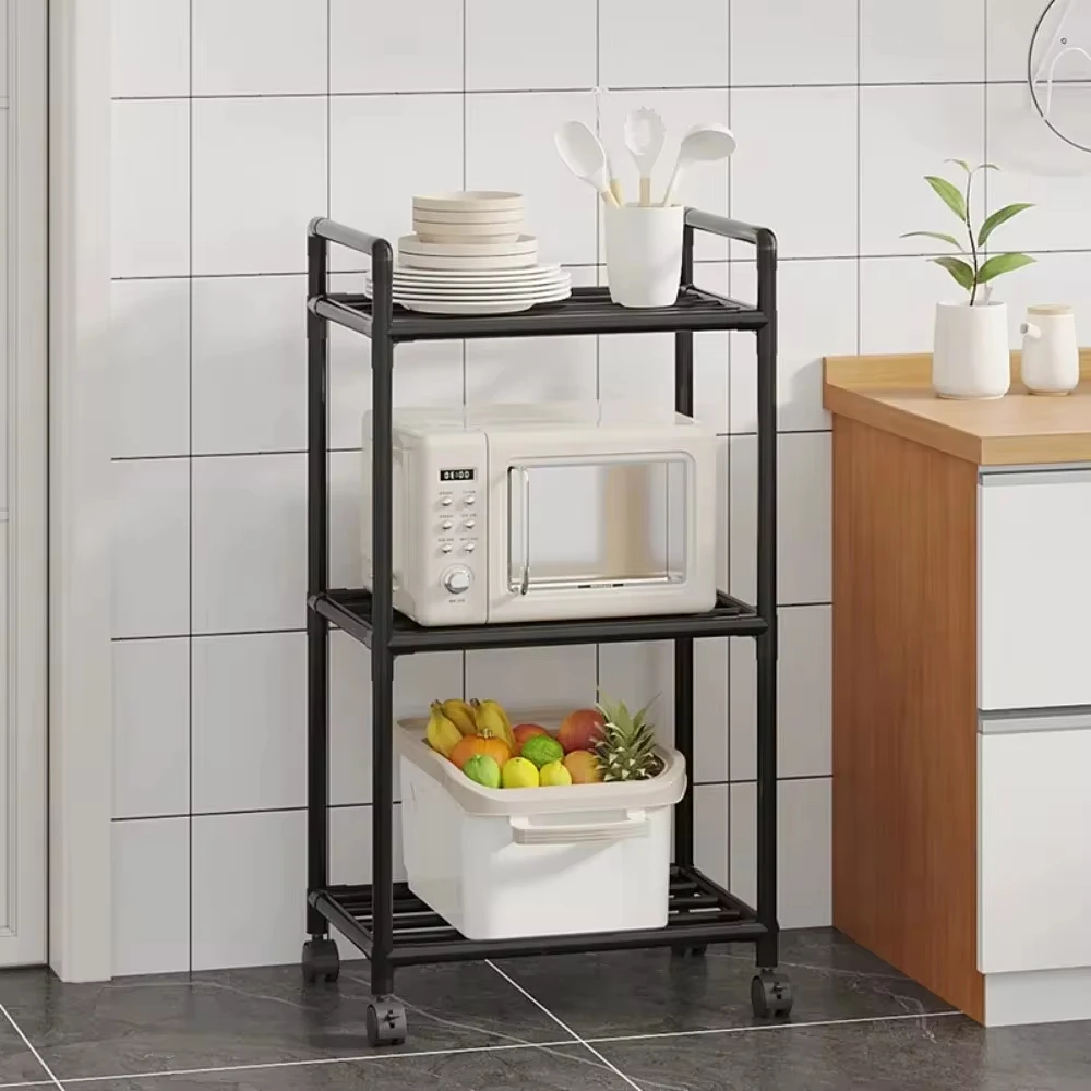 Floor-Standing Microwave Storage Rack Household Microwave Stove Shelf Bathroom Pantry Closet Kitchen Storage Multi-Layer Shelf