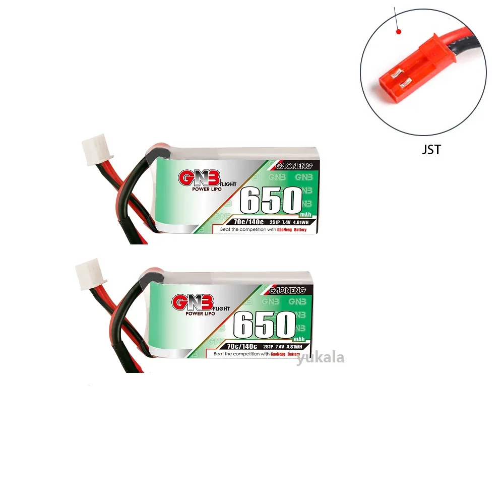 GNB 650mAh 2S 7.4V 70C/140C Lipo battery JST/XT30 Plug/USB charger for Micro aircraft Quadcopter RC Racing Drone 7.4V 550 MAH 4