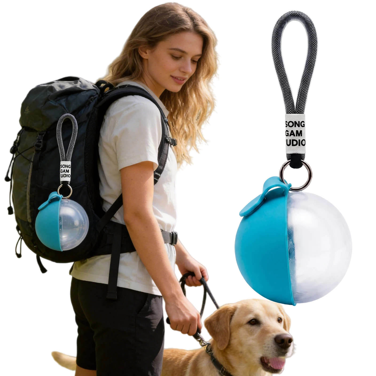 Dog Water Bottle with Hanging Lanyard Leak Proof Portable Waterer 285ML Small Dog Outdoor Drinking Bottle for Dog Camping