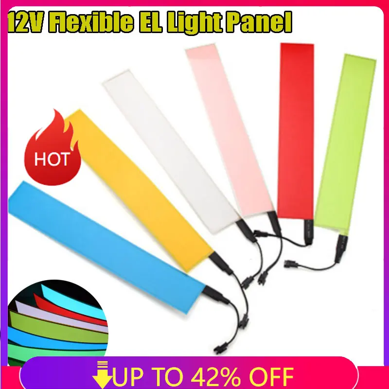 thumbnail image 1 of Panel de luz EL flexible, lámpara de tira de luz de fondo electroluminiscente para casa, coche, fiesta, 30,3 x 5,3 cm, 1 of 4